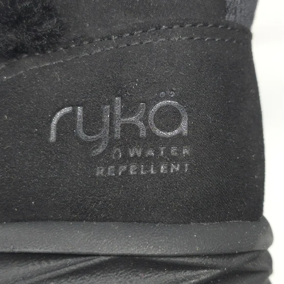 Ryka Nimbus Black Water Repellent Faux Fur Booties Size 9.5M